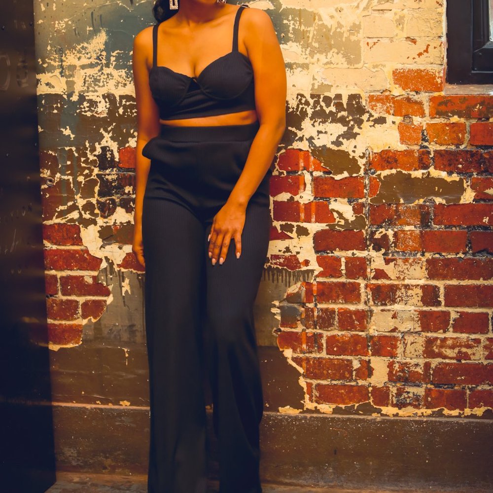 Black-Two-Piece Set - Picture 2 of 2